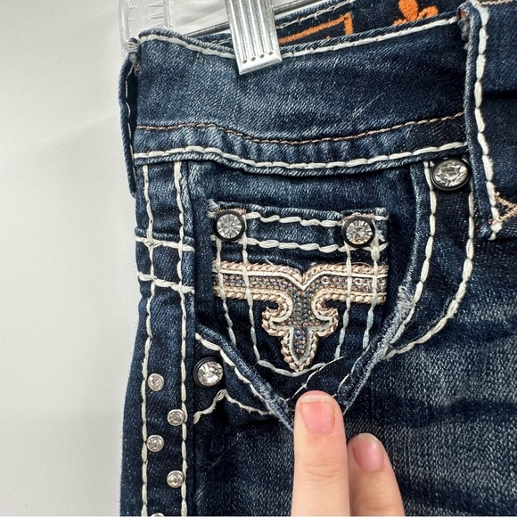Rock Revival Jen Boot Cut Bling Butt Jeans Size 26 - Picture 9 of 9